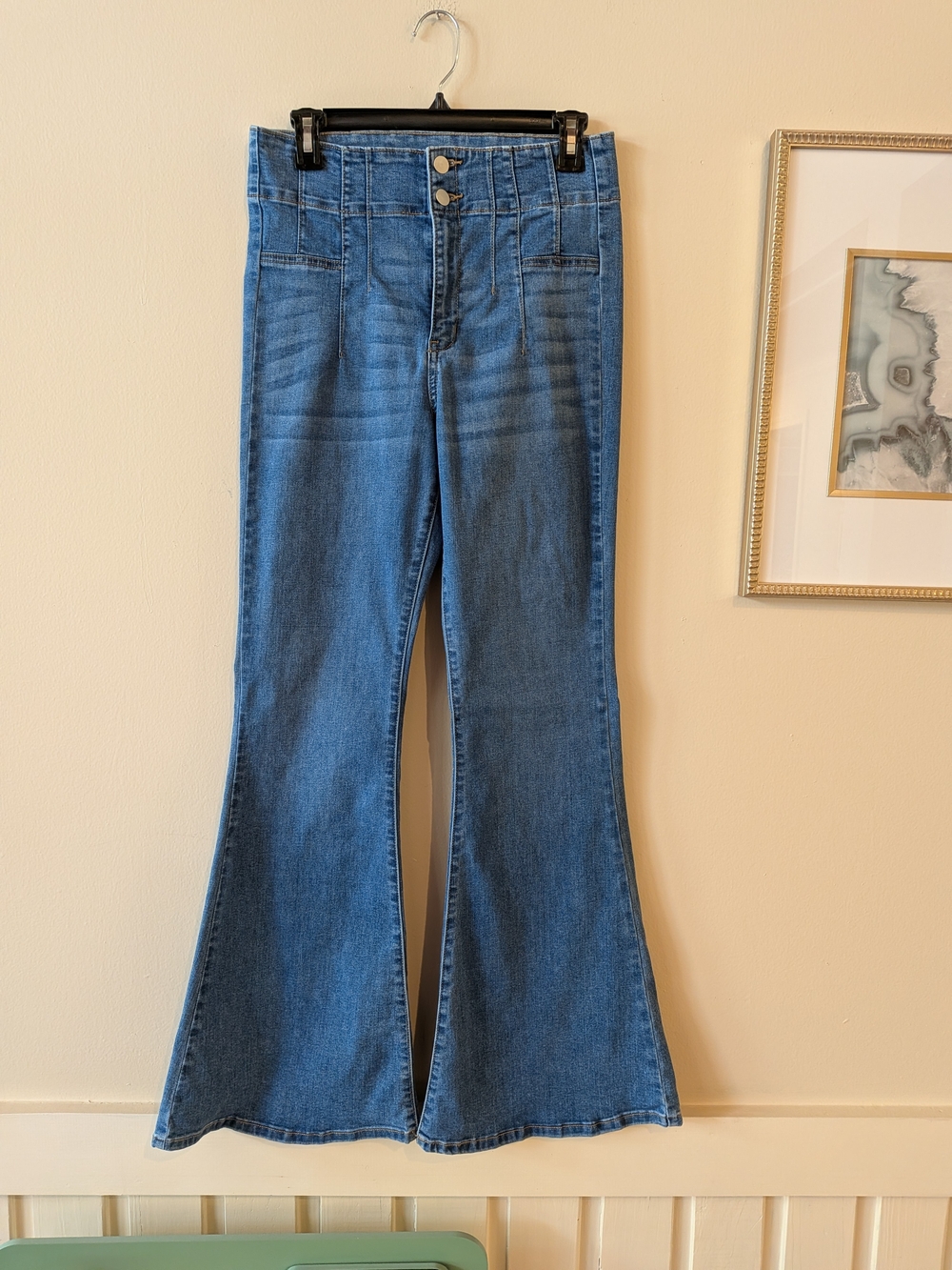 Altar'd State High-Rose Flare Jeans, Sz. 28